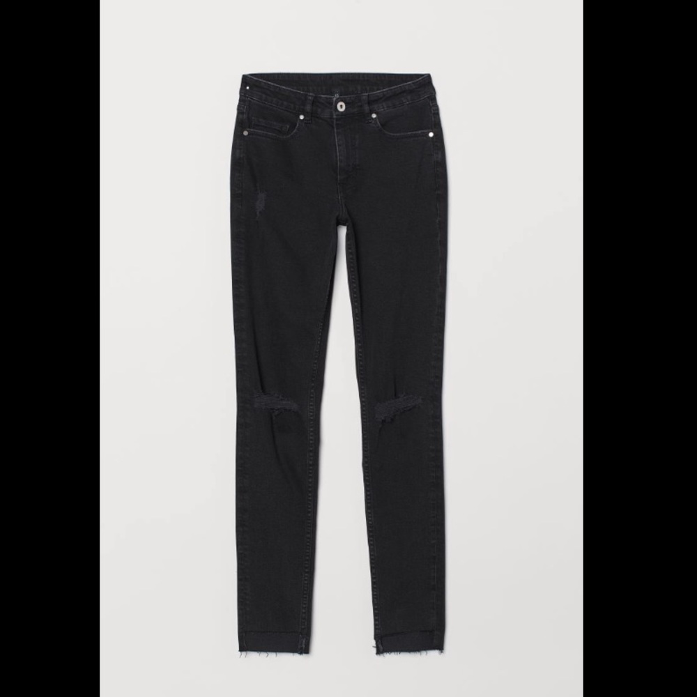 H&M Divided Boyfriend Black Ripped Jeans